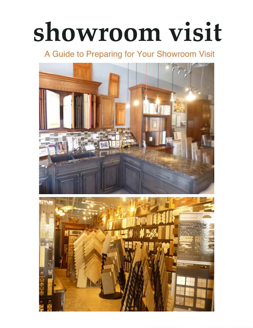 Showroom with samples of tile and color shades. 