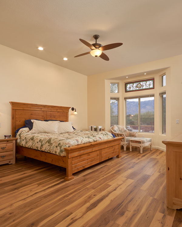 wood floors with open window design.